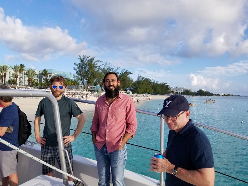 Setting off on a 65 ft Catamaran in Grand Cayman at private business development event put together for a client by Pendry Cannon's Managing Director, John Newtson
